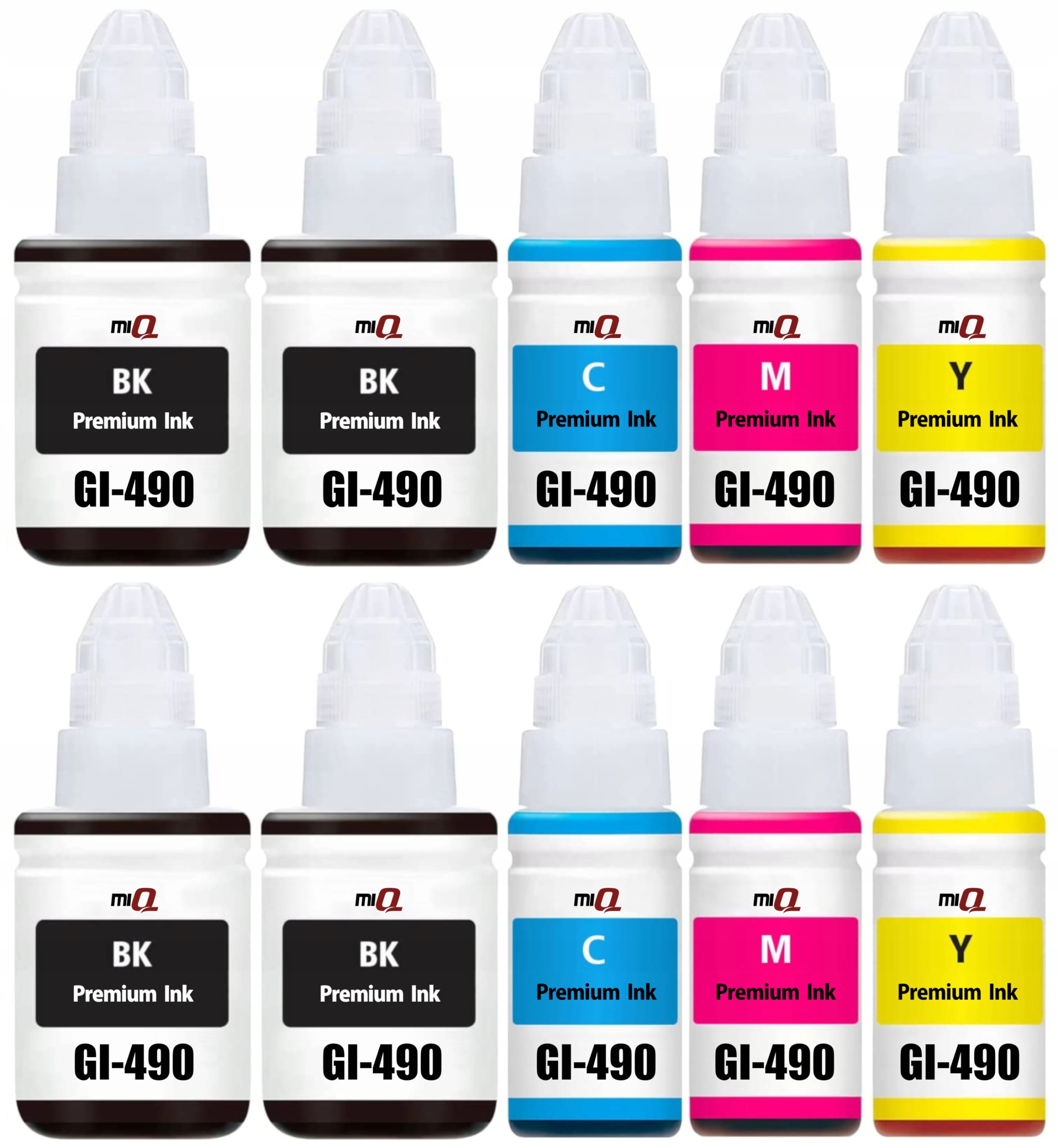AQMI GI-490-pre-Canon-Pixma-GI490-XL-CMYK atrament pre Canon čierna (čierna), červená (purpurová), modrá (azúrová), žltá (žltá)